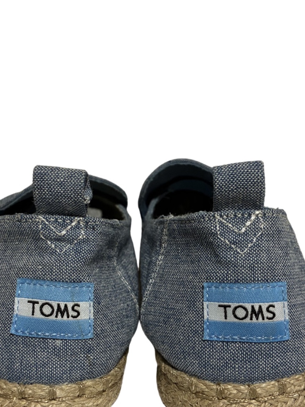 Toms Blue Chambray Denim Espadrille Alpargatas 10 - Picture 5 of 12